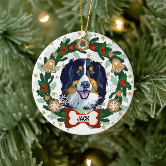 Bernese Mountain Hund Weihnachts-Keksdrachen Keramik Ornament (Baum)