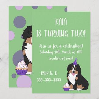 Bernese Mountain Hund Welpe Geburtstag Einladung