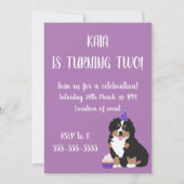 Bernese Mountain Hund Welpe Geburtstag Einladung (Vorderseite)