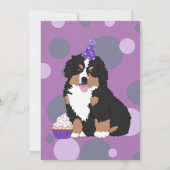 Bernese Mountain Hund Welpe Geburtstag Einladung (Rückseite)