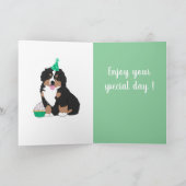 Bernese Mountain Hund Welpe Geburtstag Karte (Innenseite)