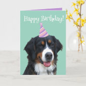 Bernese Mountain Hund Welpe Geburtstag Karte (Gelbe Blume)