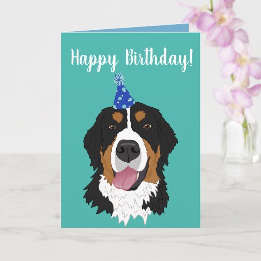 Bernese Mountain Hund Welpe Geburtstag Karte (Orchidee)