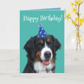 Bernese Mountain Hund Welpe Geburtstag Karte (Gelbe Blume)