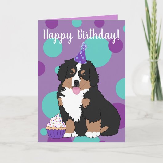 Bernese Mountain Hund Welpe Geburtstag Karte (Vorderseite)