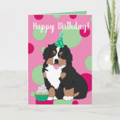 Bernese Mountain Hund Welpe Geburtstag Karte (Vorderseite)