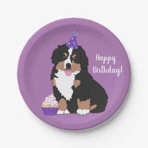 Bernese Mountain Hund Welpe Geburtstag   Pappteller