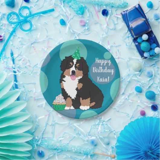 Bernese Mountain Hund Welpe Geburtstag Pappteller (Party)