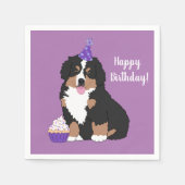 Bernese Mountain Hund Welpe Geburtstag Serviette (Vorderseite)