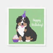 Bernese Mountain Hund Welpe Geburtstag Serviette (Vorderseite)