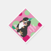 Bernese Mountain Hund Welpe Geburtstag Serviette (Ecke)