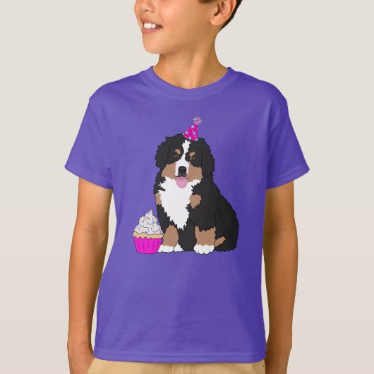 Bernese Mountain Hund Welpe Geburtstag T-Shirt (Vorderseite)
