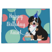 Bernese Mountain Hund Welpe Große Geschenktasche Geschenktüte (Vorderseite)