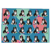 Bernese Mountain Hund Welpe Große Geschenktasche Geschenktüte (Rückseite)