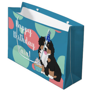 Bernese Mountain Hund Welpe Große Geschenktasche Geschenktüte