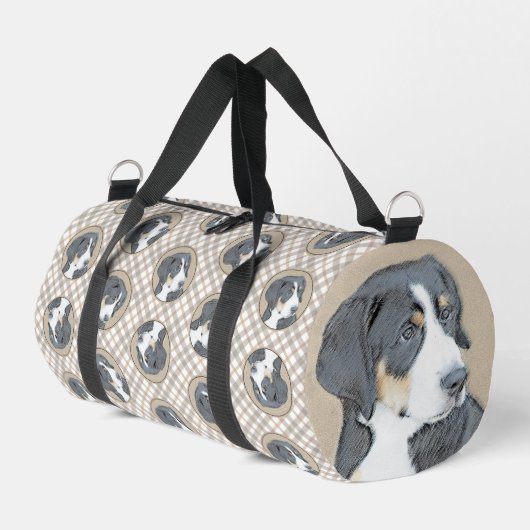 Bernese Mountain Hund Welpe Malerei Niedliche Haus Duffle Bag (Linke Seite)