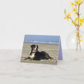 Bernese Mountain Hund Welpen Hundekarte Karte (Gelbe Blume)