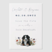 Bernese Mountain Hund Wildblumen Save the Date Pergament Einladungen (Vorderseite)