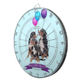 Bernese Mountain Hunde glücklich Geburtstag Dartscheibe (Vorderseite rechts)