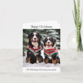Bernese Mountain Hunde Weihnachtskarte Karte (Vorderseite)