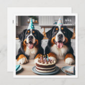 Bernese Mountain Hundeinladung, Hundegeburt Einladung (Vorne/Hinten)