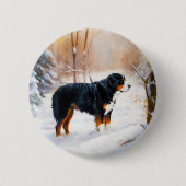 Bernese Mountain Let It Snow Weihnachten Button (Vorderseite)
