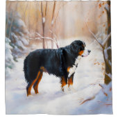 Bernese Mountain Let It Snow Weihnachten Duschvorhang (Vorderseite)