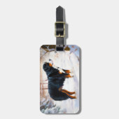 Bernese Mountain Let It Snow Weihnachten Gepäckanhänger (Vorderseite vertikal)