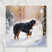 Bernese Mountain Let It Snow Weihnachten Geschenkanhänger (Rückseite)