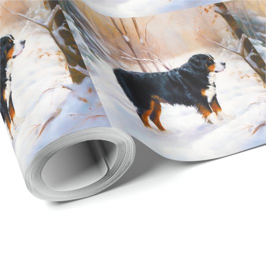 Bernese Mountain Let It Snow Weihnachten Geschenkpapier (Rolleneckpunkt)