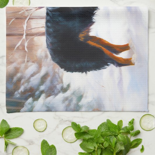 Bernese Mountain Let It Snow Weihnachten Geschirrtuch (Gefaltet)