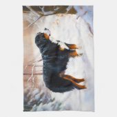 Bernese Mountain Let It Snow Weihnachten Geschirrtuch (Vertikal)