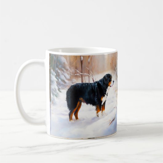Bernese Mountain Let It Snow Weihnachten Kaffeetasse (Links)