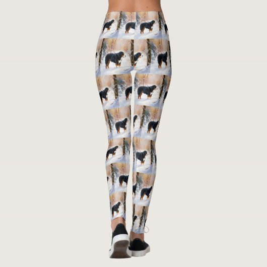 Bernese Mountain Let It Snow Weihnachten Leggings (Rückseite)