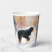 Bernese Mountain Let It Snow Weihnachten Pappbecher (Rückseite)