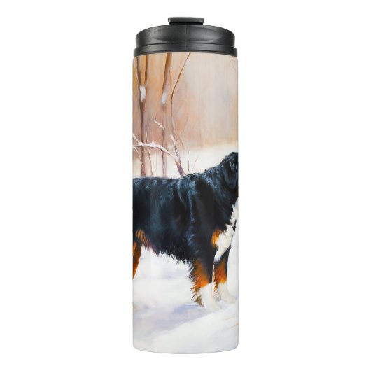 Bernese Mountain Let It Snow Weihnachten Thermosbecher (Vorderseite)