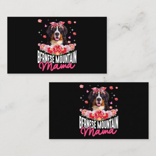 Bernese Mountain Mama Blume Bandana Dog Lover Mot Visitenkarte (Vorne/Hinten)