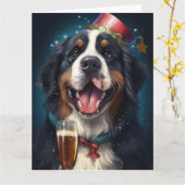 Bernese Mountain New Year Karte (Gelbe Blume)