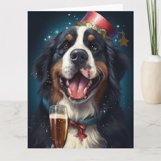 Bernese Mountain New Year Karte (Vorderseite)