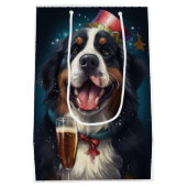Bernese Mountain New Year Mittlere Geschenktüte (Rückseite)