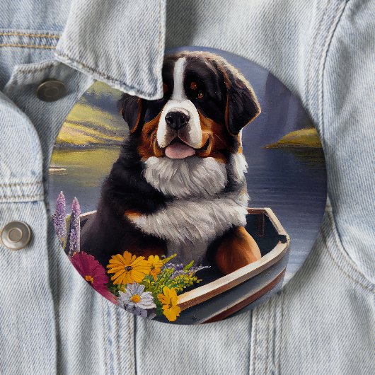 Bernese Mountain on a Paddle: Ein Landschaftliches Button (Beispiel)