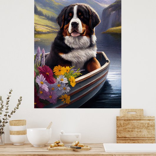 Bernese Mountain on a Paddle: Ein Landschaftliches Poster (Küche)