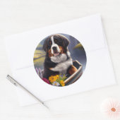 Bernese Mountain on a Paddle: Ein Landschaftliches Runder Aufkleber (Umschlag)