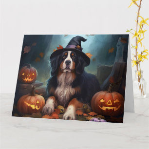 Bernese Mountain Pumpkins Halloween Beängstigend Karte