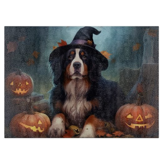 Bernese Mountain Pumpkins Halloween Beängstigend Schneidebrett (Vorderseite)