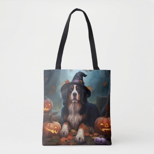 Bernese Mountain Pumpkins Halloween Beängstigend Tasche (Vorderseite)