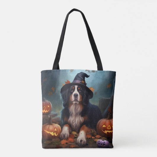 Bernese Mountain Pumpkins Halloween Beängstigend Tasche (Rückseite)
