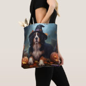 Bernese Mountain Pumpkins Halloween Beängstigend Tasche (Von Nahem)