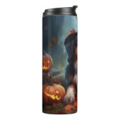 Bernese Mountain Pumpkins Halloween Beängstigend Thermosbecher (Nach links gedreht)