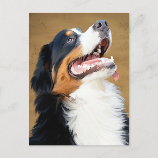 Bernese Mountain Puppy Dog Blank Postcard Postkarte (Vorderseite)